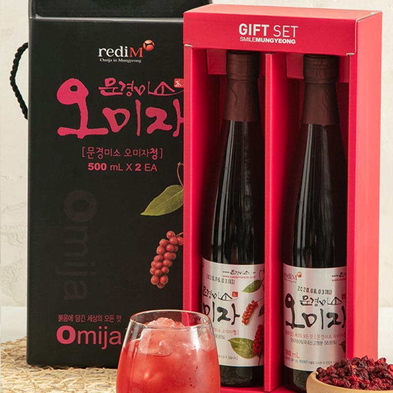 [문경미소] 오미자청 2입 선물 세트 (500ml * 2병)